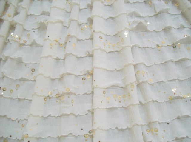 1.Cream With Gold Sequins Salsa Ruffles